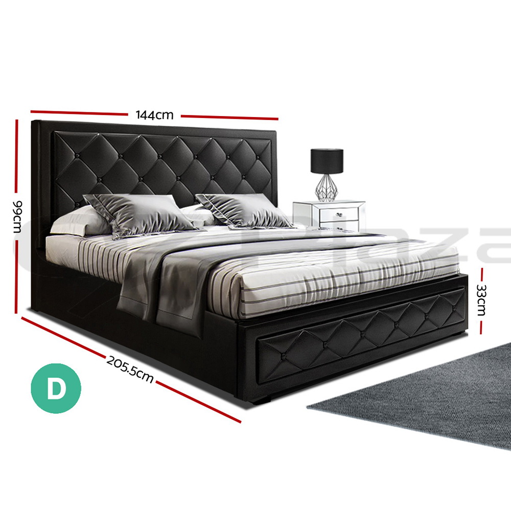 Artiss Bed Frame King Single Double Queen Size Gas Lift Base With