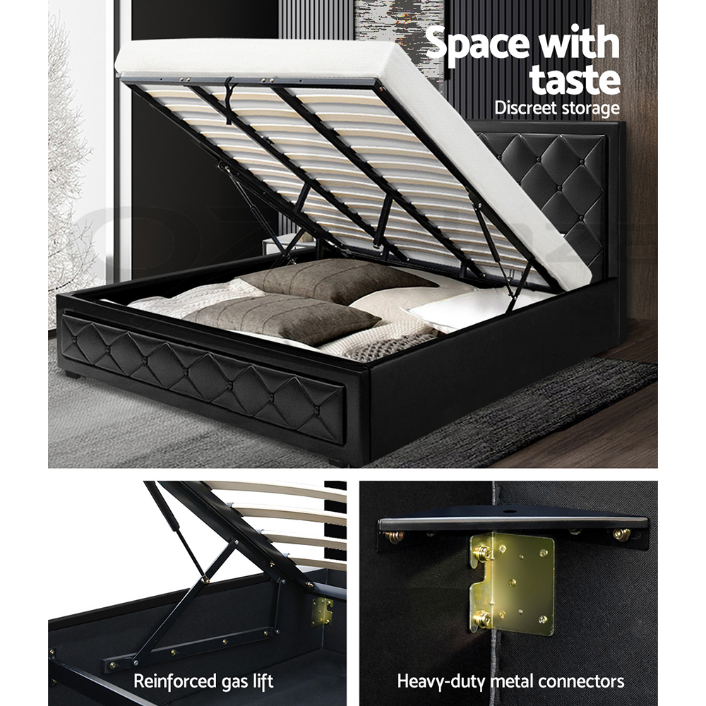 Artiss Bed Frame King Single Double Queen Size Gas Lift Base With