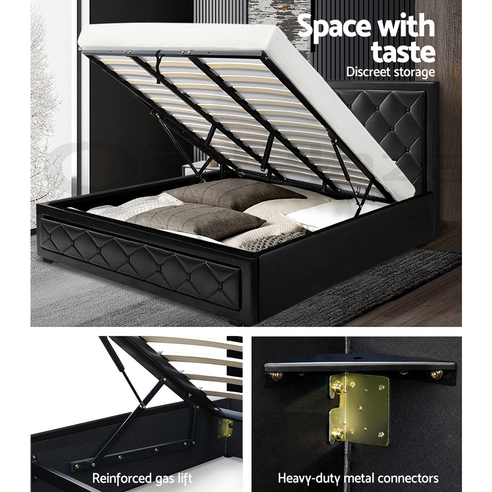 Artiss Bed Frame King Single Double Queen Size Gas Lift Bed Base With