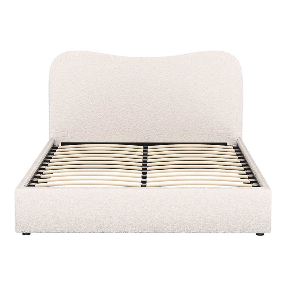 Artiss Bed Frame Boucle Fabric Queen Double King Single Size Gas Lift White - Picture 13 of 121