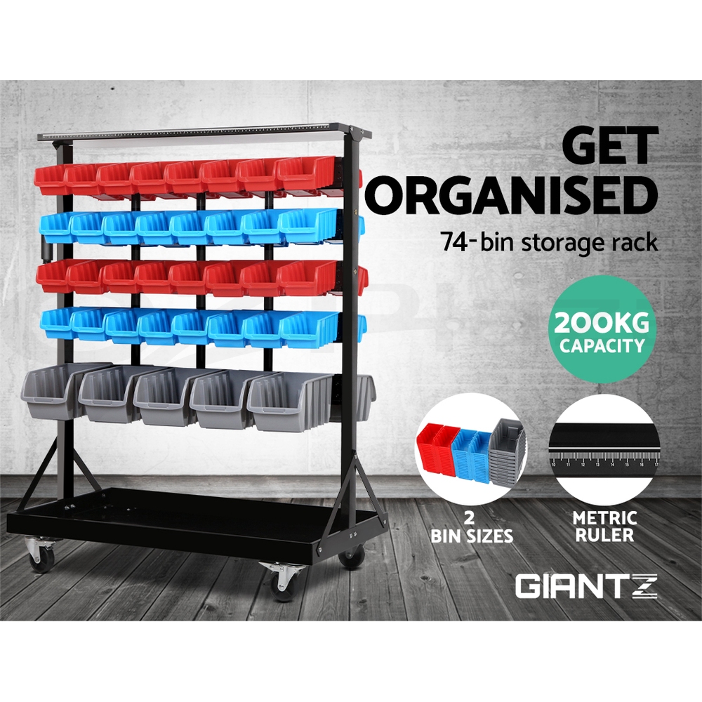Giantz Storage Bin Rack Shelving Tools Parts Organiser Warehouse