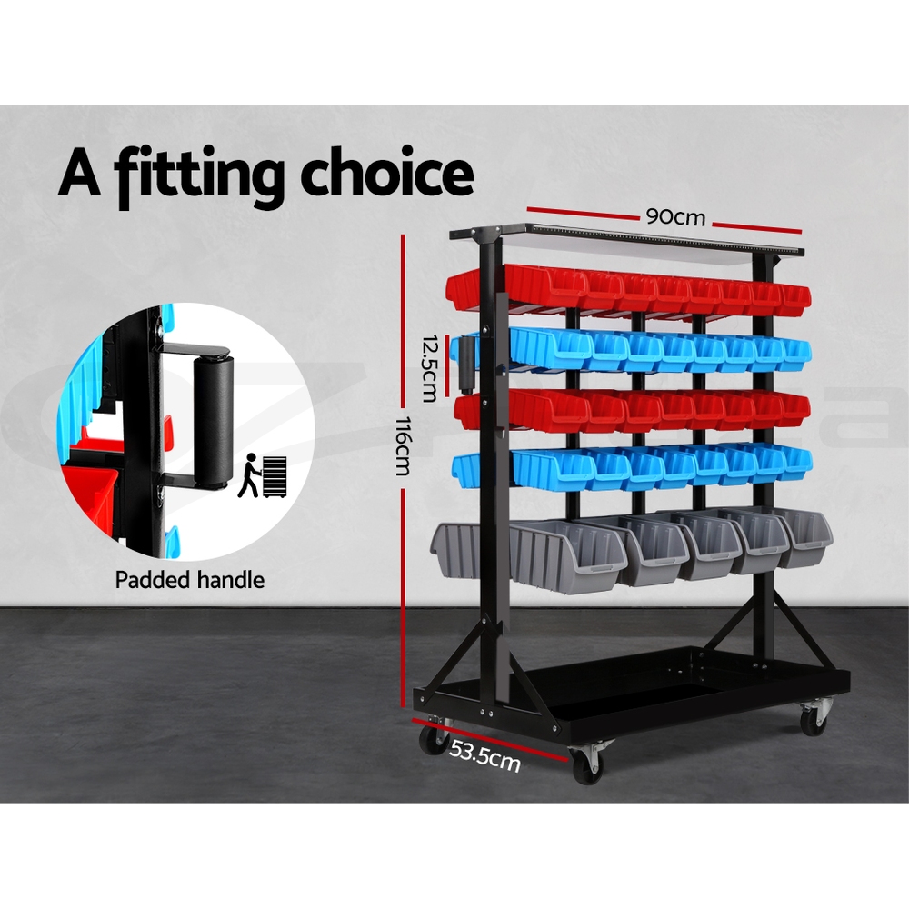 Giantz Storage Bin Rack Shelving Tools Parts Organiser Warehouse