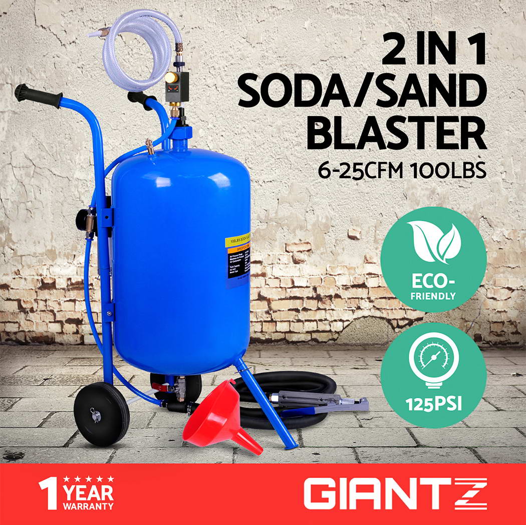 Giantz 100LB Portable Soda Blaster Sandblaster Sand Blaster Pressure