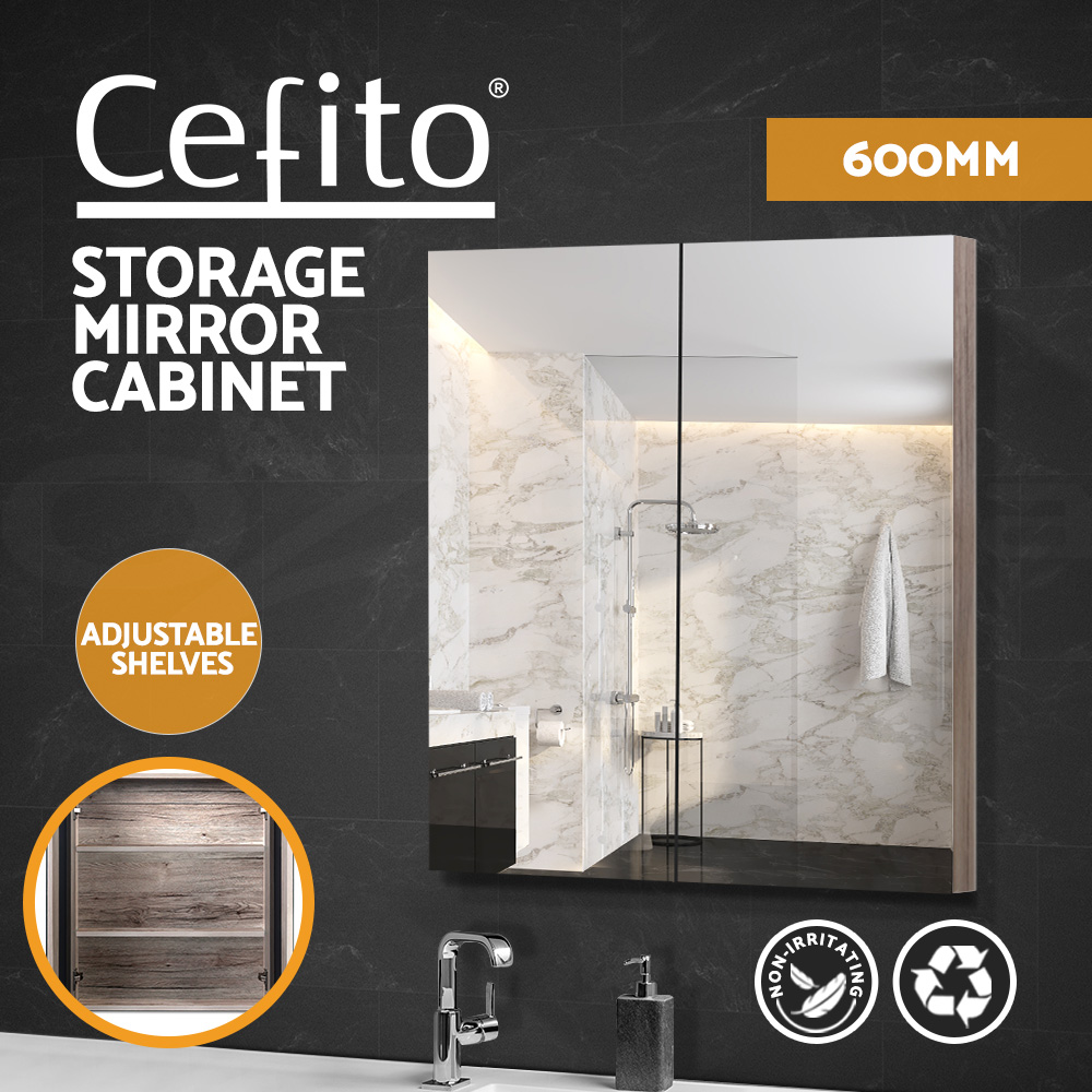 Cefito Bathroom Mirror Cabinet Vanity Shaving Medicine 450/600/750/900/1200mm - Picture 81 of 88
