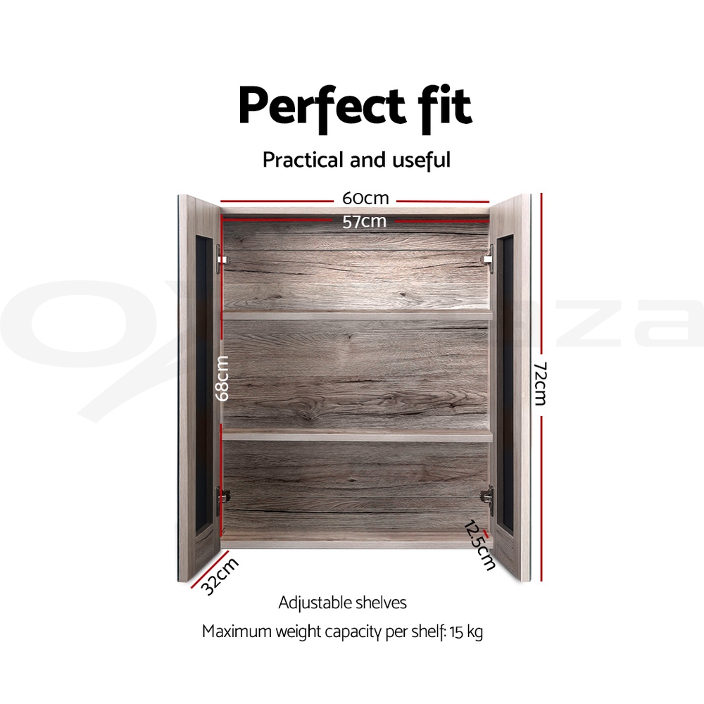 Cefito Bathroom Mirror Cabinet Vanity Shaving Medicine 450/600/750/900/1200mm - Picture 88 of 88
