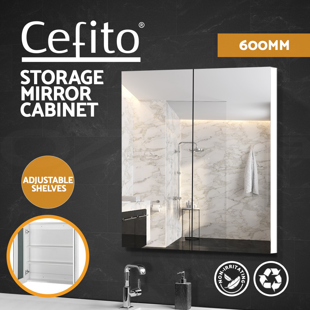 Cefito Bathroom Mirror Cabinet Vanity Shaving Medicine 450/600/750/900/1200mm - Picture 72 of 88