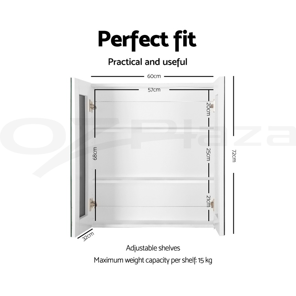 Cefito Bathroom Mirror Cabinet Vanity Shaving Medicine 450/600/750/900/1200mm - Picture 79 of 88
