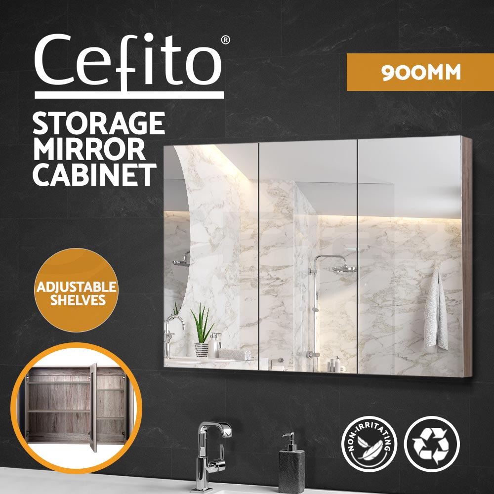 Cefito Bathroom Mirror Cabinet Vanity Shaving Medicine 450/600/750/900/1200mm - Picture 43 of 88