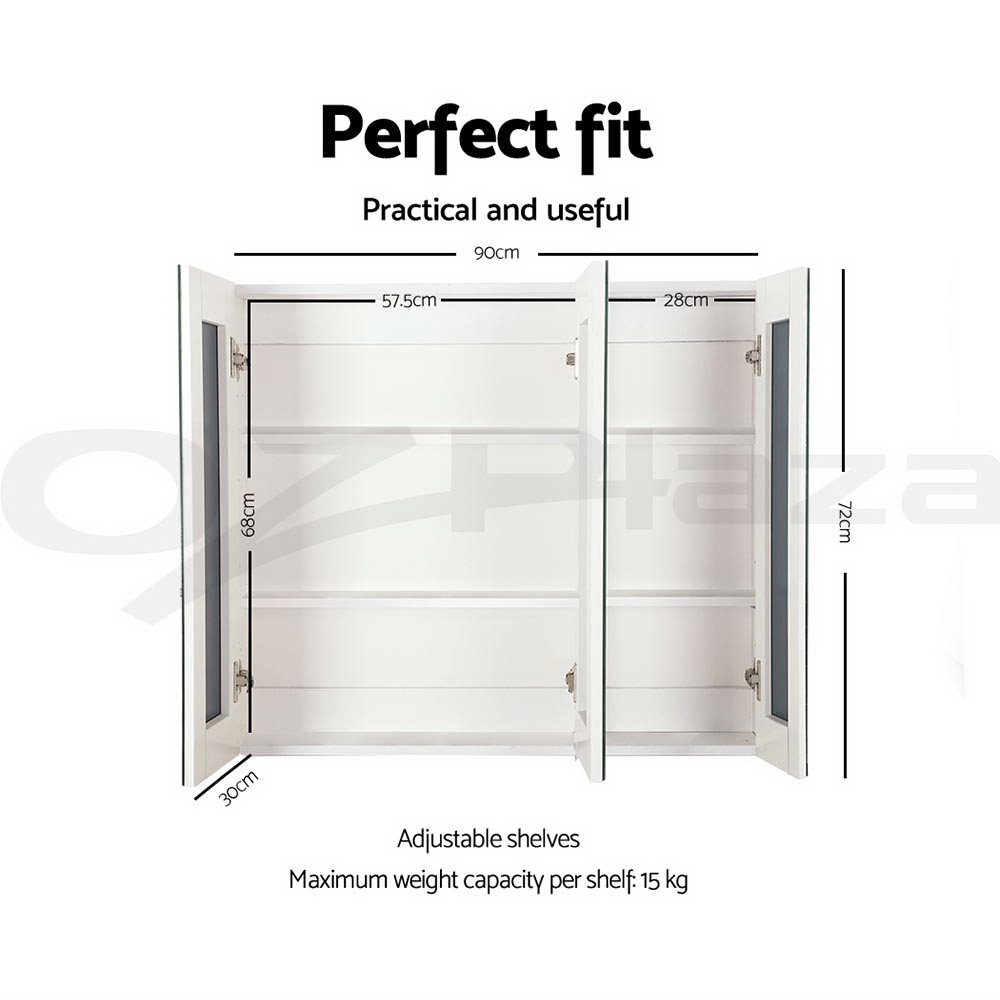 Cefito Bathroom Mirror Cabinet Vanity Shaving Medicine 450/600/750/900/1200mm - Picture 40 of 88