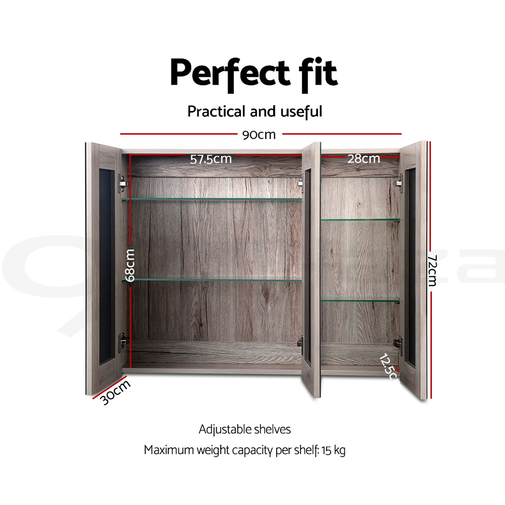 Cefito Bathroom Mirror Cabinet Vanity Shaving Medicine 450/600/750/900/1200mm - Picture 60 of 88