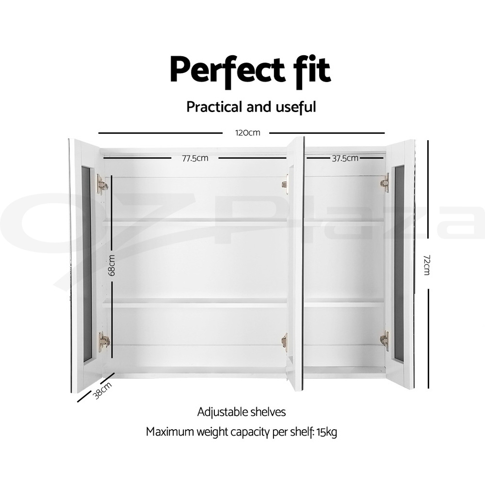 Cefito Bathroom Mirror Cabinet Vanity Shaving Medicine 450/600/750/900/1200mm - Picture 70 of 88