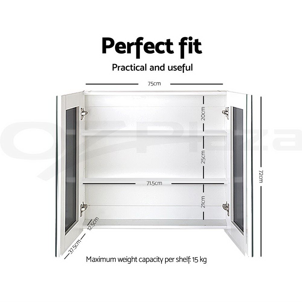 Cefito Bathroom Mirror Cabinet Vanity Shaving Medicine 450/600/750/900/1200mm - Picture 19 of 88
