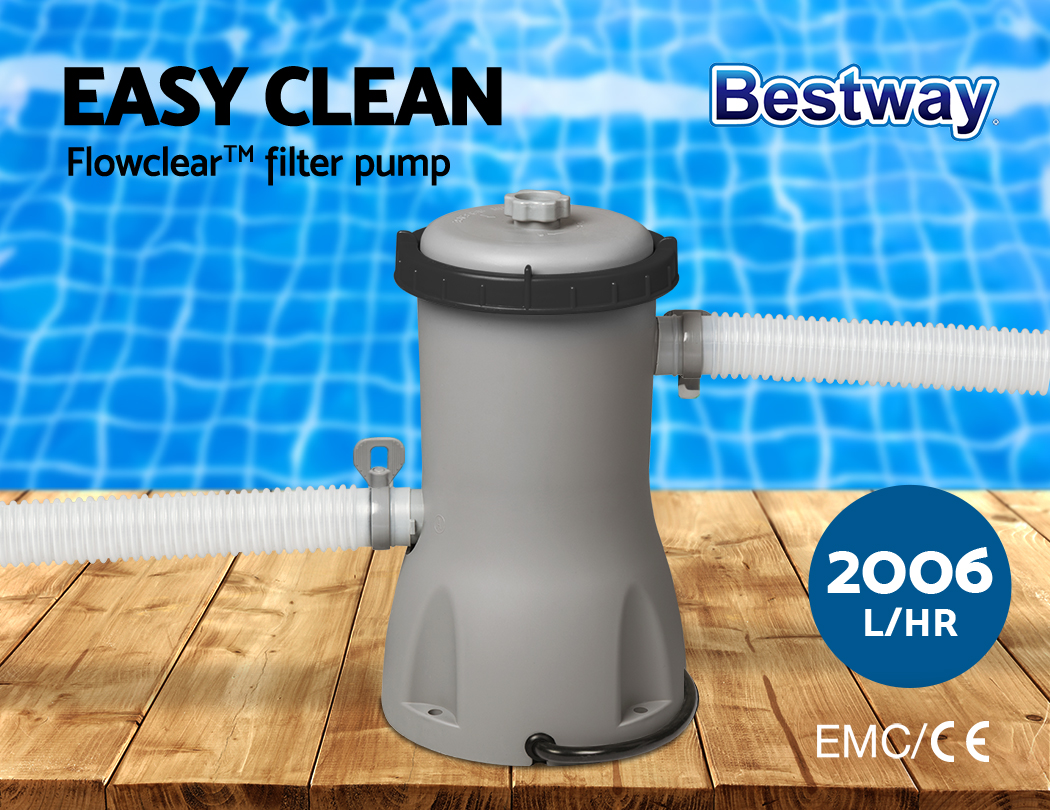 Bestway Pool Pump Pumps Filter 530GPH Flowclear™ Filters Pools Cleaner