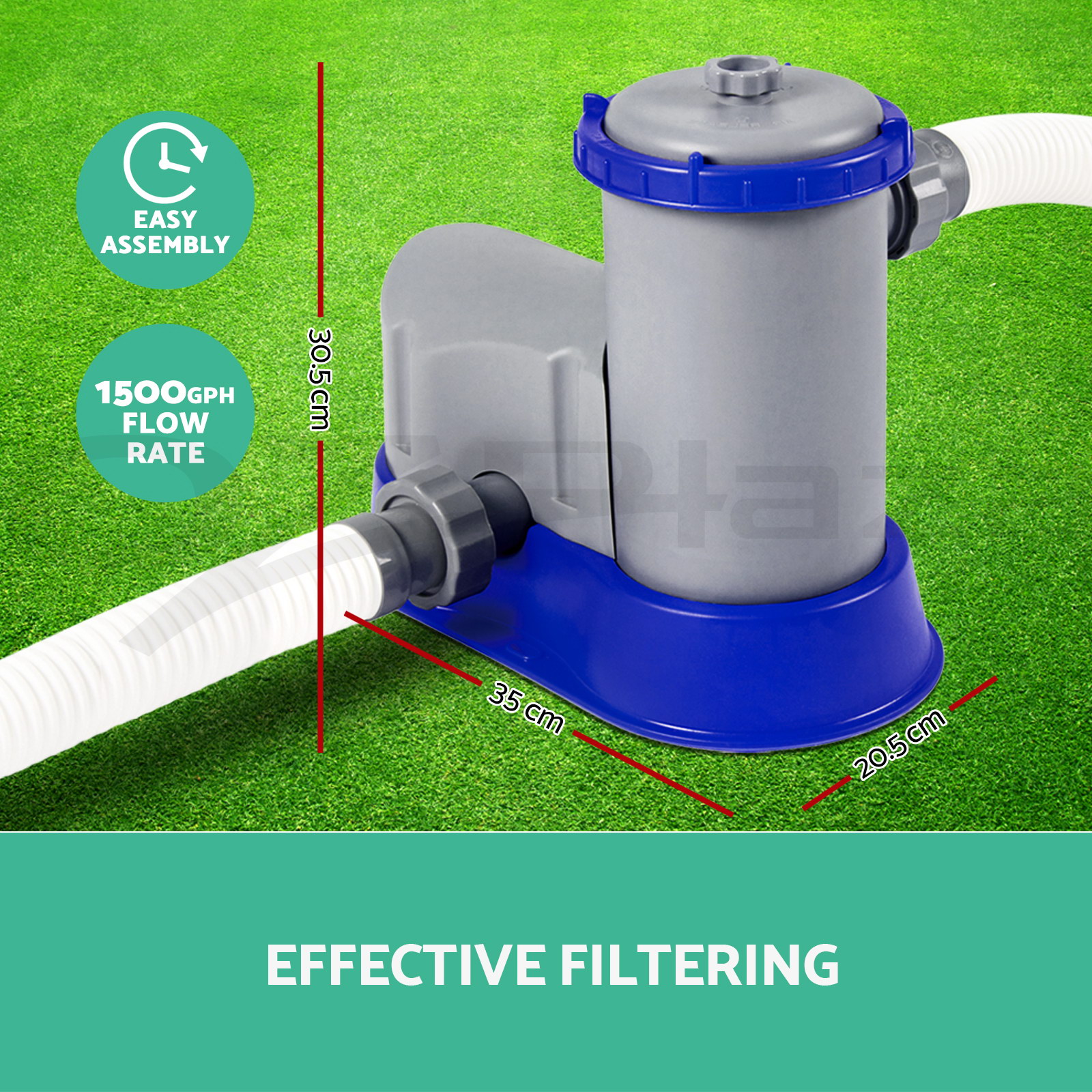 1500GPH Bestway Flowclear™ Filter Pump Filters Swimming Pool Cleaner
