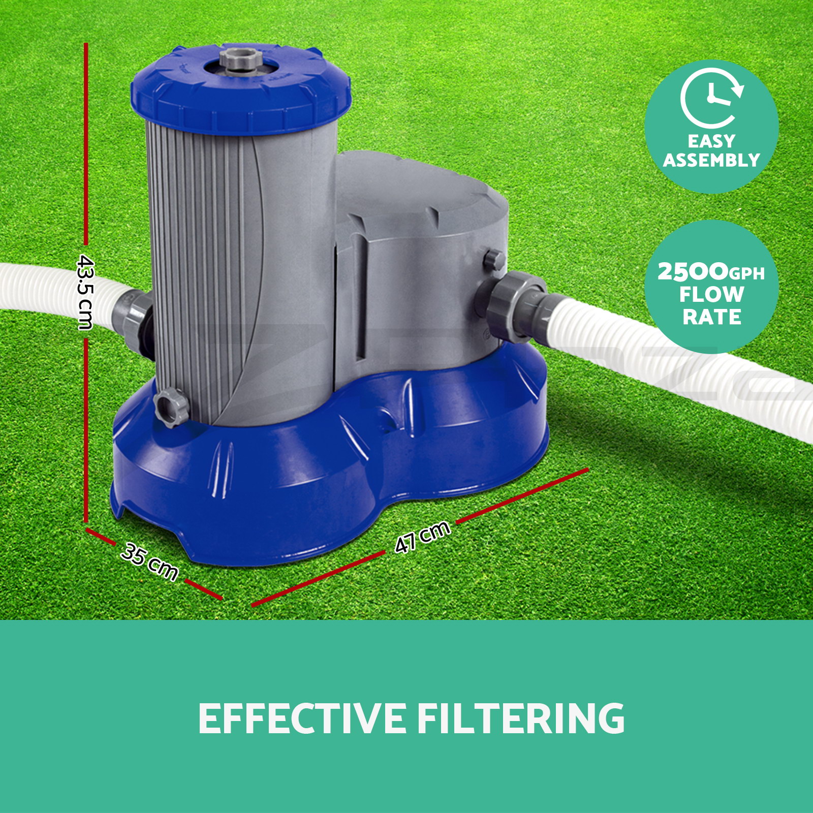 2500GPH Bestway Flowclear™ Filter Pump Filters Swimming Pool Cleaner