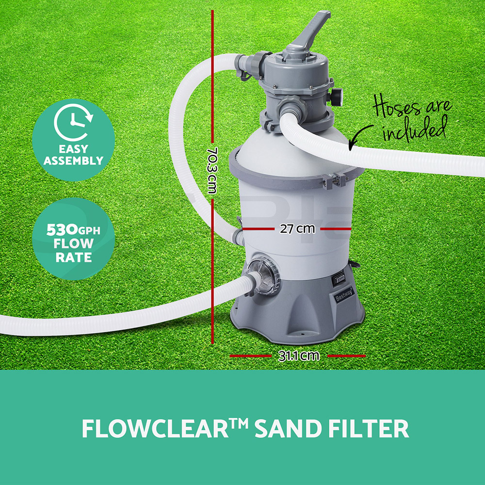 Bestway Swimming Pool Above Ground Pools Filter Sand Pump Ladder