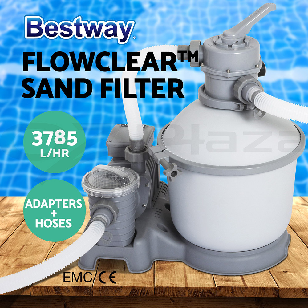 Bestway Above Ground Swimming Pool Filter Sand Pump Ladder Full Set