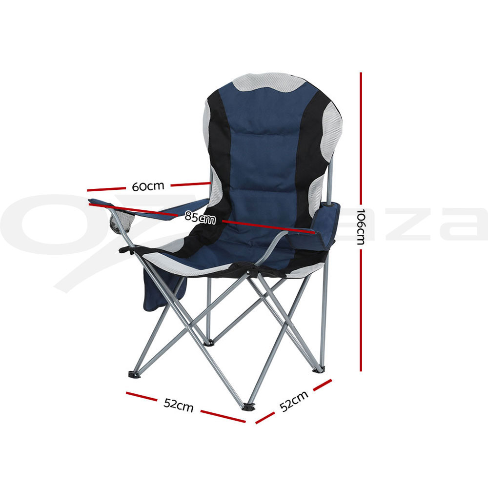 Weisshorn 2X Folding Camping Chairs Arm Chair Portable Garden Outdoor Fishing - Picture 13 of 15