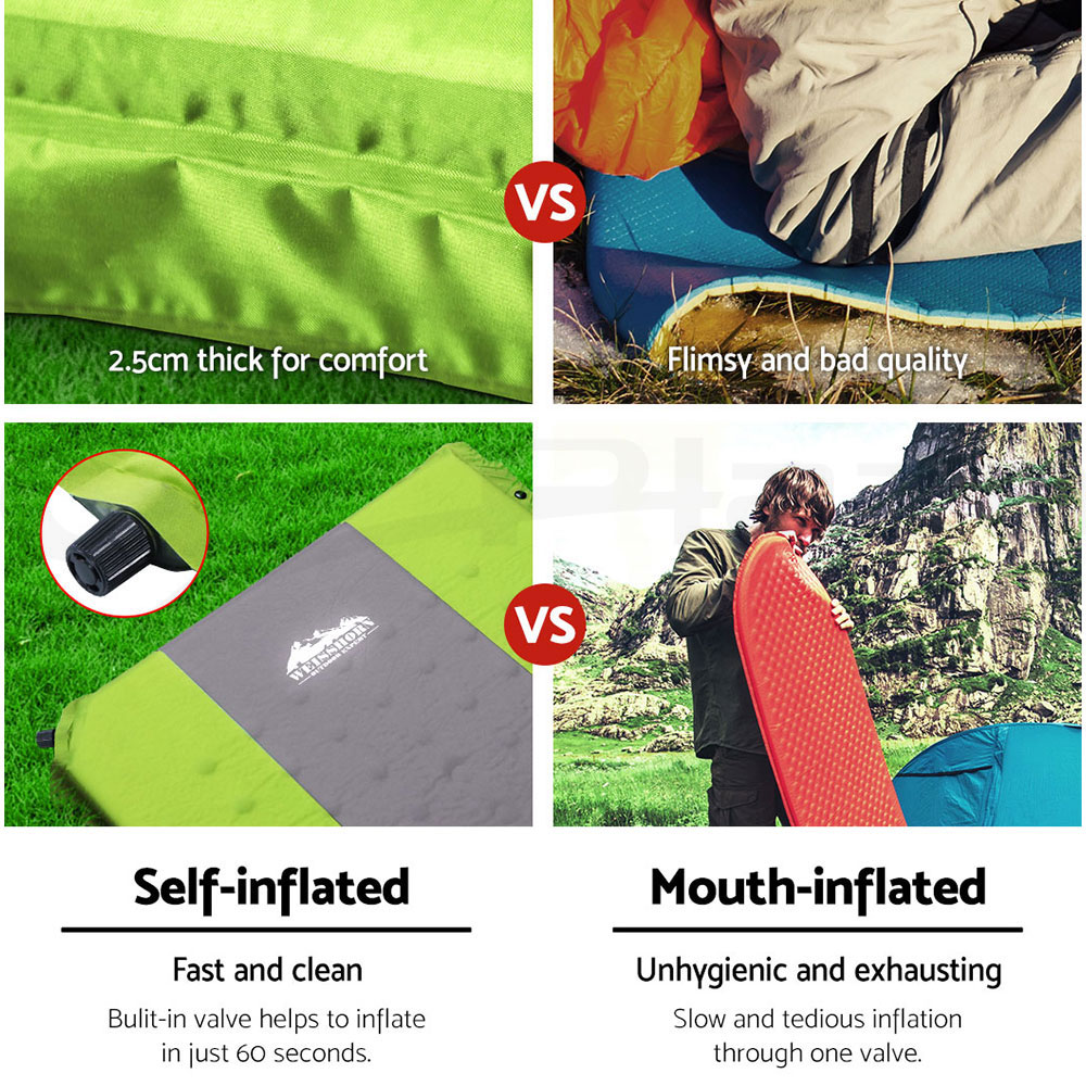Weisshorn Self Inflating Mattress Camping Sleeping Mat Air Bed Mat Single Double - Picture 11 of 20