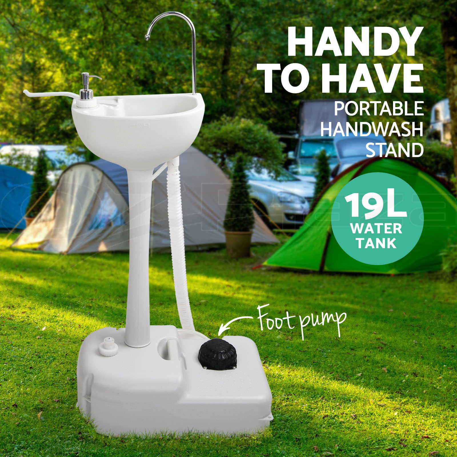 Details About Weisshorn Camping Portable Sink Wash Basin Stand Food Event 19l Water Capacity
