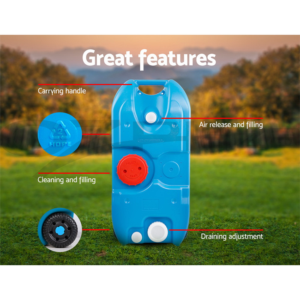 Weisshorn 40L Portable Wheel Water Tank Camping Motorhome Caravan