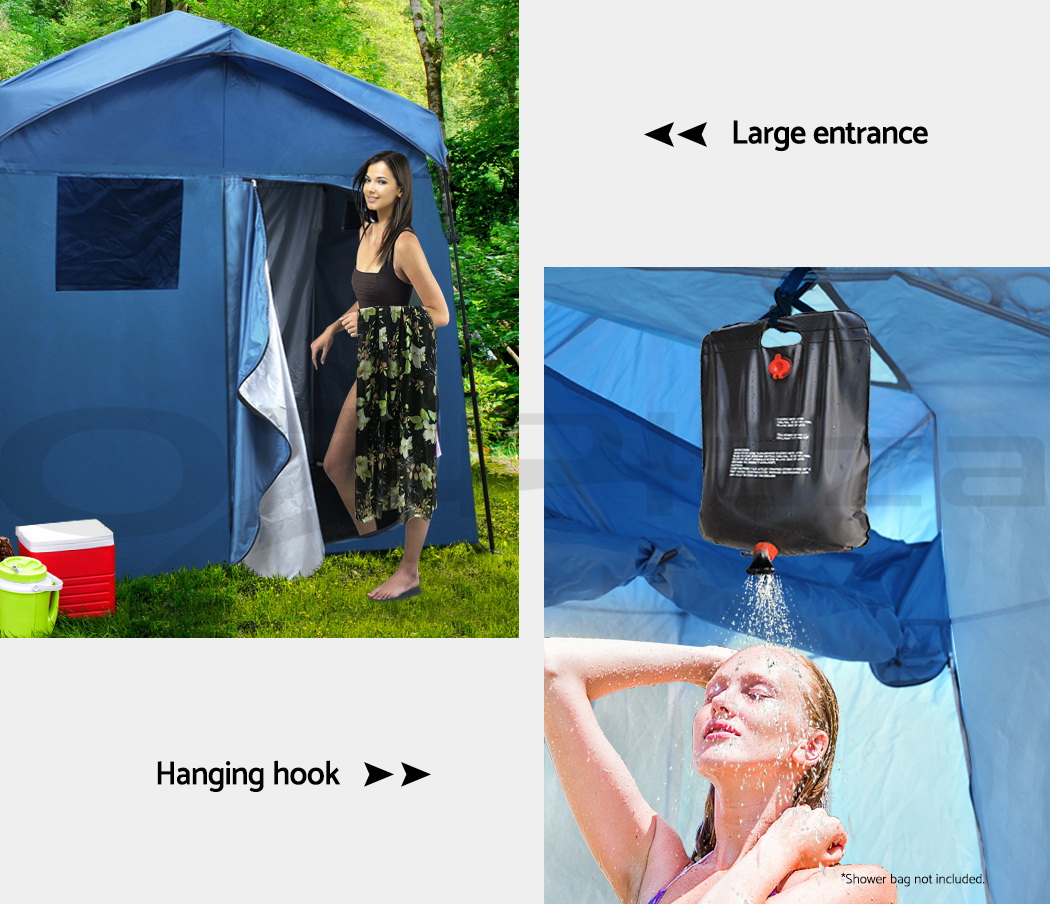 WEISSHORN 20L Outdoor Portable Toilet Camping Shower Tent Pop Up Change