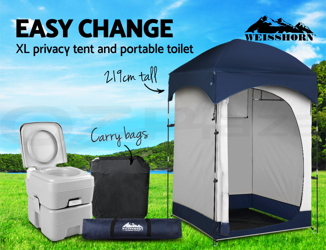 Weisshorn 20L Outdoor Portable Toilet Camping Shower Tent Pop Up Change
