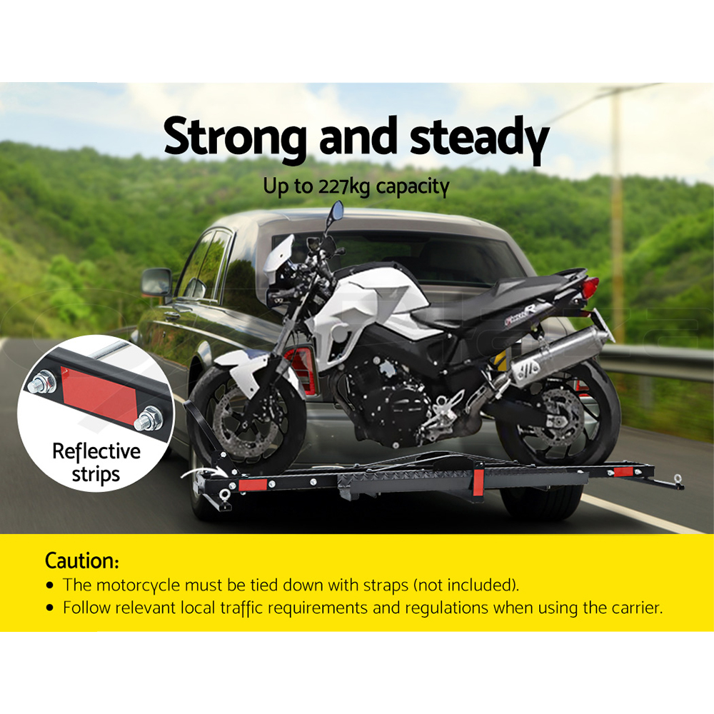 Giantz Motorcycle Motorbike Carrier Rack Arm Rack Dirt Bike Ramp 2"Towbar Steel - Picture 15 of 33