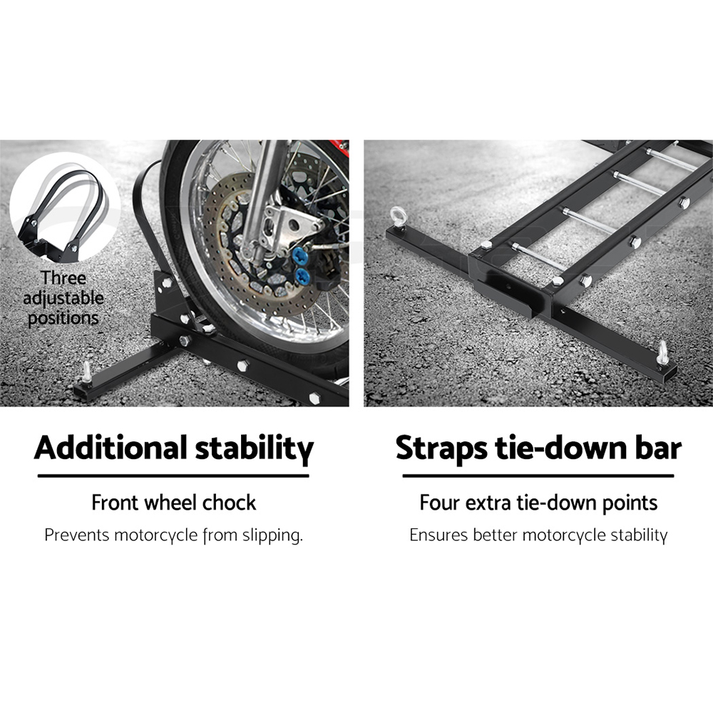 Giantz Motorcycle Motorbike Carrier Rack Arm Rack Dirt Bike Ramp 2"Towbar Steel - Picture 17 of 33