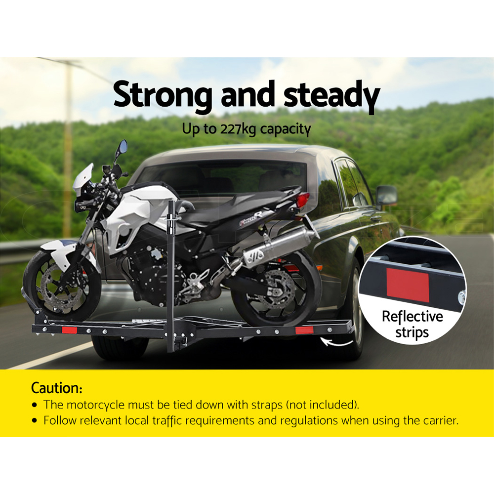 Giantz Motorcycle Motorbike Carrier Rack Arm Rack Dirt Bike Ramp 2"Towbar Steel - Picture 26 of 33