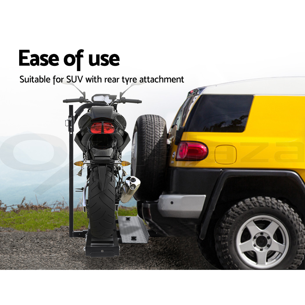 Giantz Motorcycle Motorbike Carrier Rack Arm Rack Dirt Bike Ramp 2"Towbar Steel - Picture 31 of 33