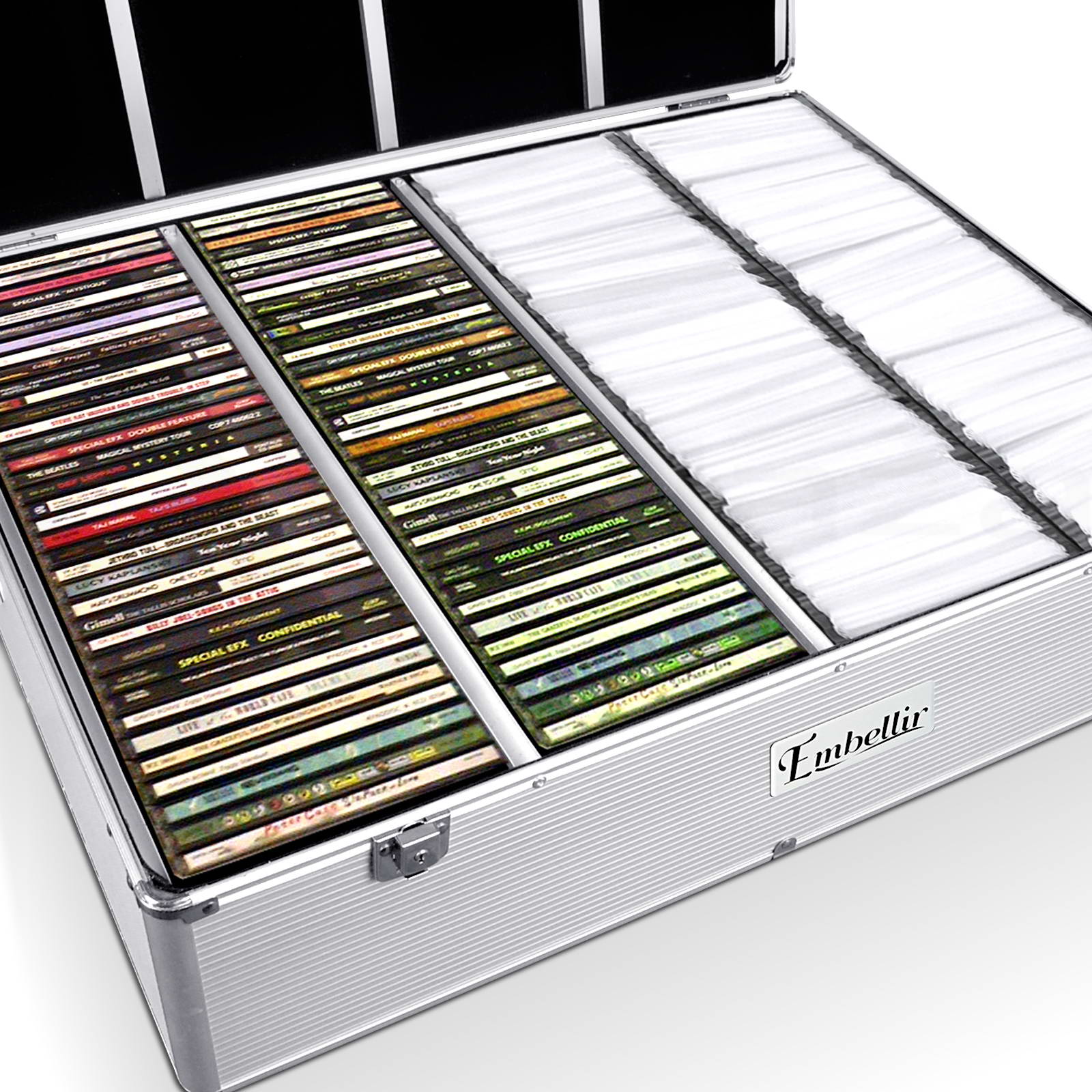 Aluminium CD Case DVD Bluray Lock Storage Case Box 240/500/1000 Discs