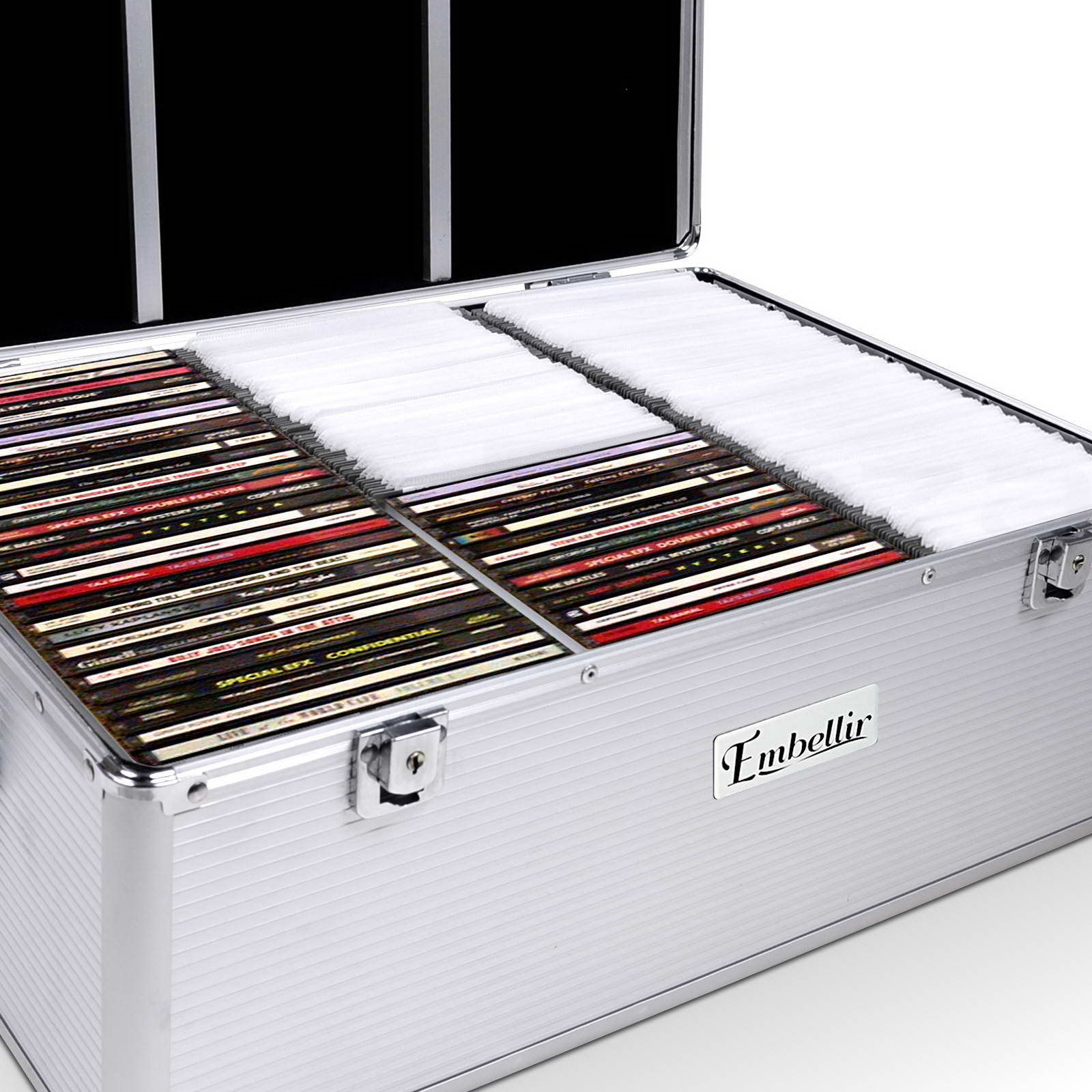 Aluminium CD Case DVD Bluray Lock Storage Case Box 240/500/1000 Discs