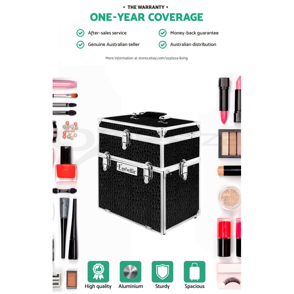 Makeup Case Beauty Cosmetic Travel Organiser Carry Storage Portable Box Embellir - Picture 12 of 95