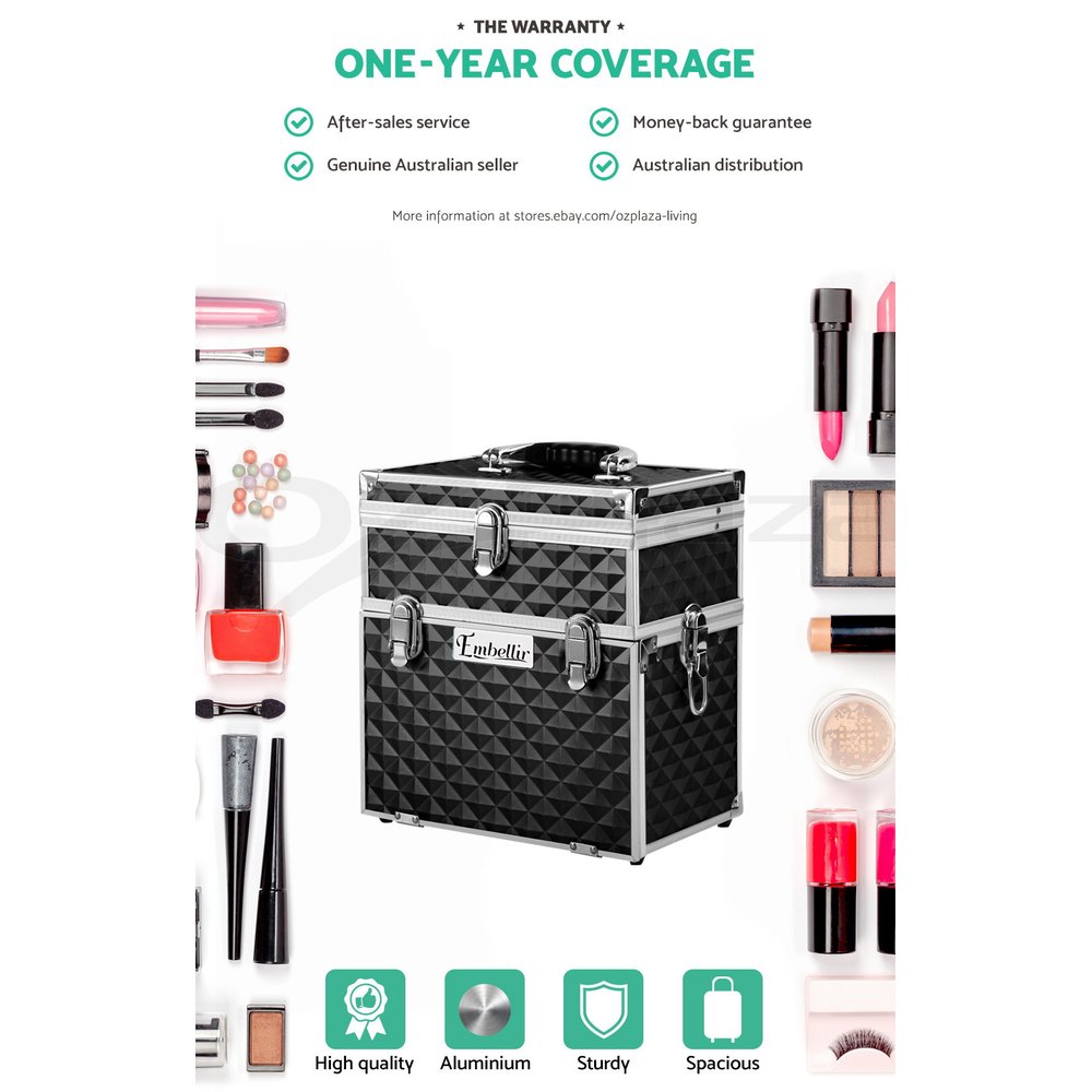 Makeup Case Beauty Cosmetic Travel Organiser Carry Storage Portable Box Embellir - Picture 23 of 95