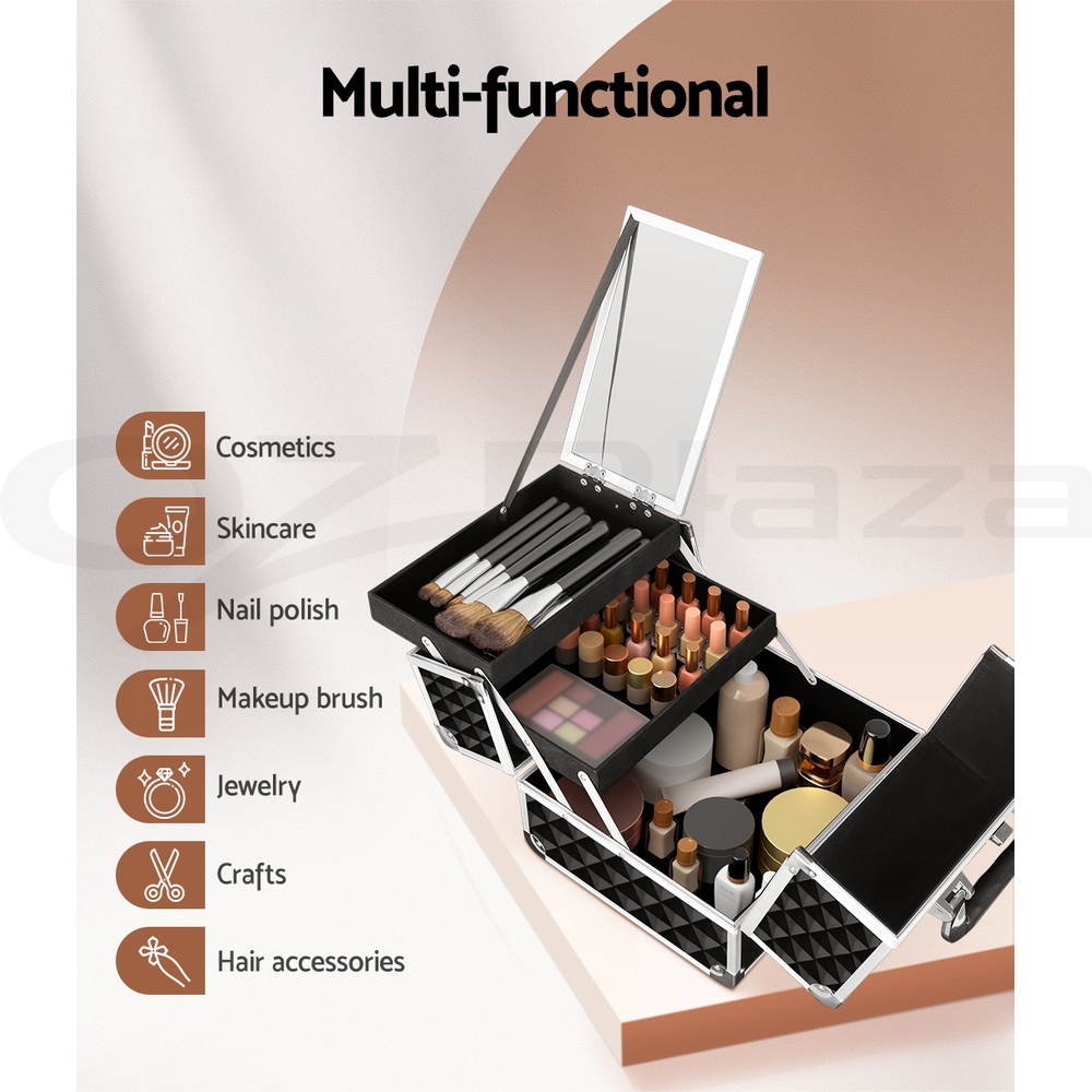 Makeup Case Beauty Cosmetic Travel Organiser Carry Storage Portable Box Embellir - Picture 36 of 95