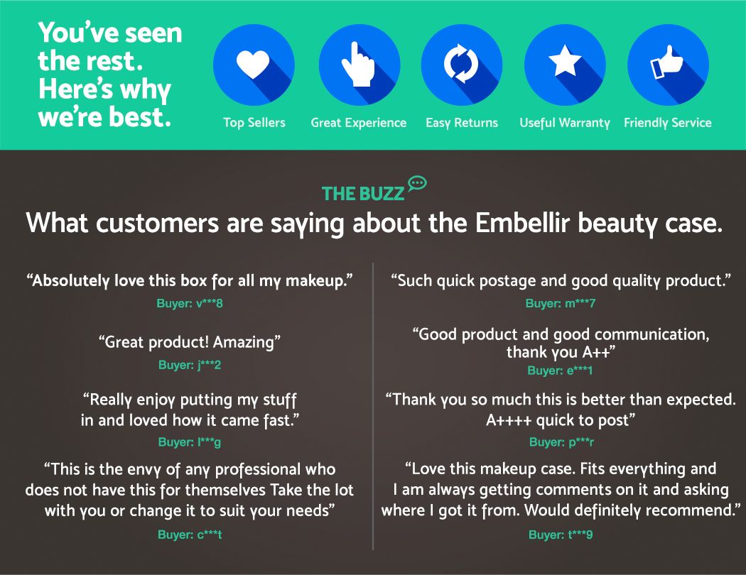 Embellir Makeup Case Makeup Organiser Beauty Case Organiser Aluminum