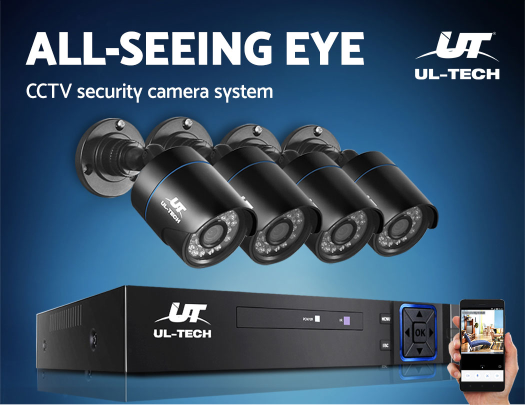 ULtech CCTV Security System Home Camera DVR 1080P Outdoor Day Night
