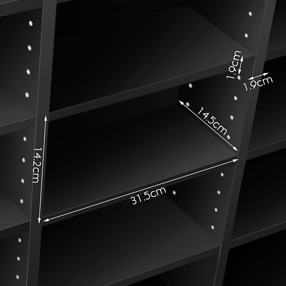 Artiss Bookshelf Display Shelf CD DVD Storage Media Rack Cupboard Black White - Picture 13 of 21