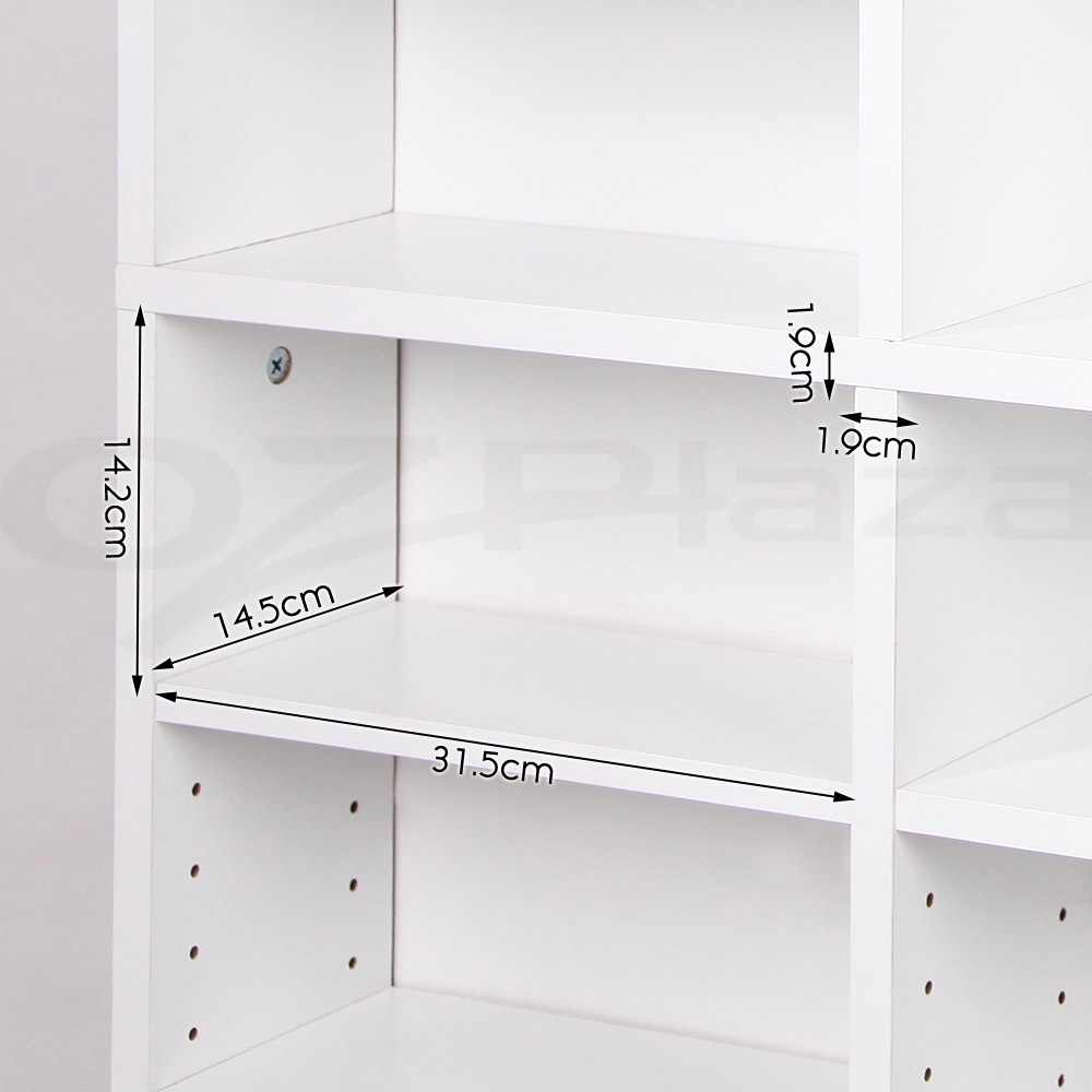 Artiss Bookshelf Display Shelf CD DVD Storage Media Rack Cupboard Black White - Picture 20 of 21