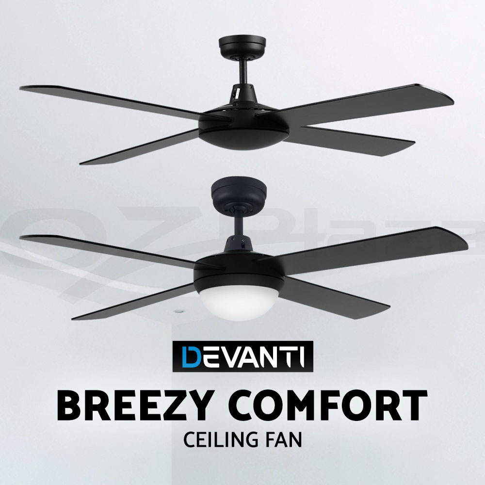 Devanti 52'' Ceiling Fan Fans 1300mm Light Wall Remote Control Fans Kit 4 Blades - Picture 12 of 15