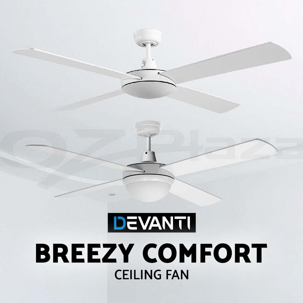 Devanti 52'' Ceiling Fan Fans 1300mm Light Wall Remote Control Fans Kit 4 Blades - Picture 14 of 15
