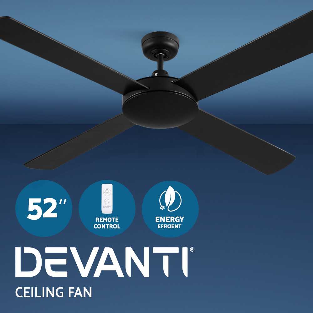 Devanti Ceiling Fan 52'' Ceiling Fans Remote 8H Timer Wooden Blades 1300mm Home - Picture 12 of 33