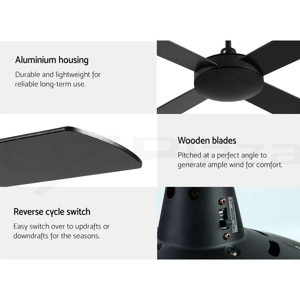 Devanti Ceiling Fan 52'' Ceiling Fans Remote 8H Timer Wooden Blades 1300mm Home - Picture 19 of 33