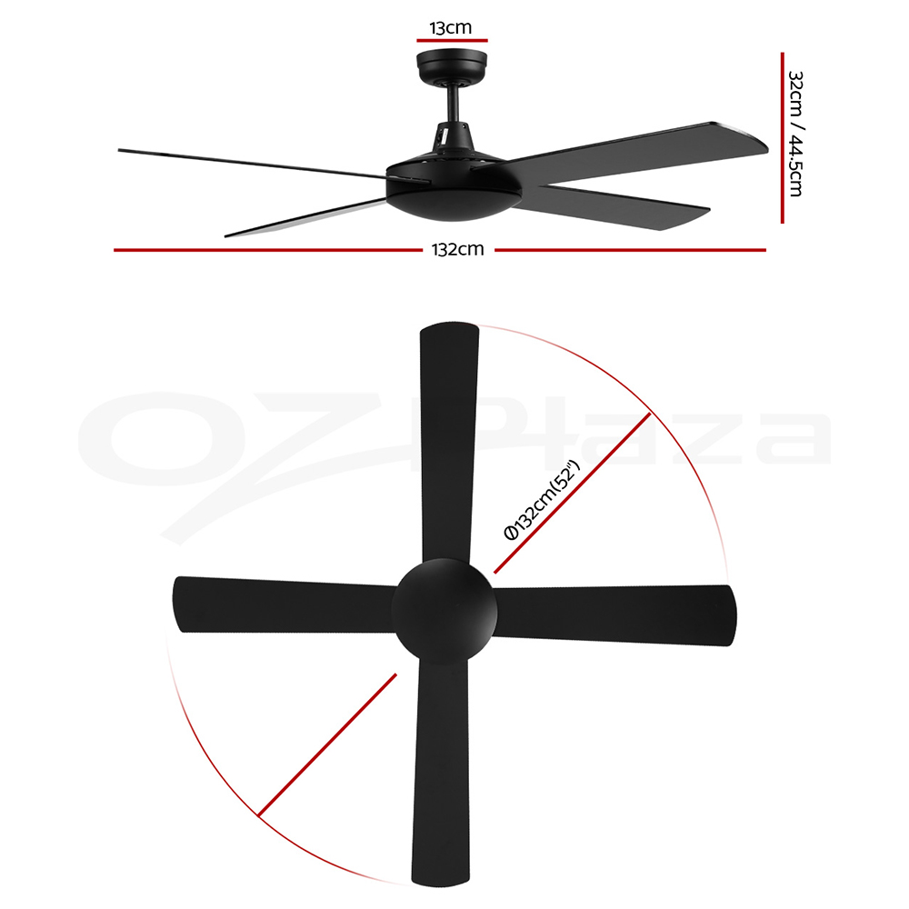 Devanti Ceiling Fan 52'' Ceiling Fans Remote 8H Timer Wooden Blades 1300mm Home - Picture 21 of 33