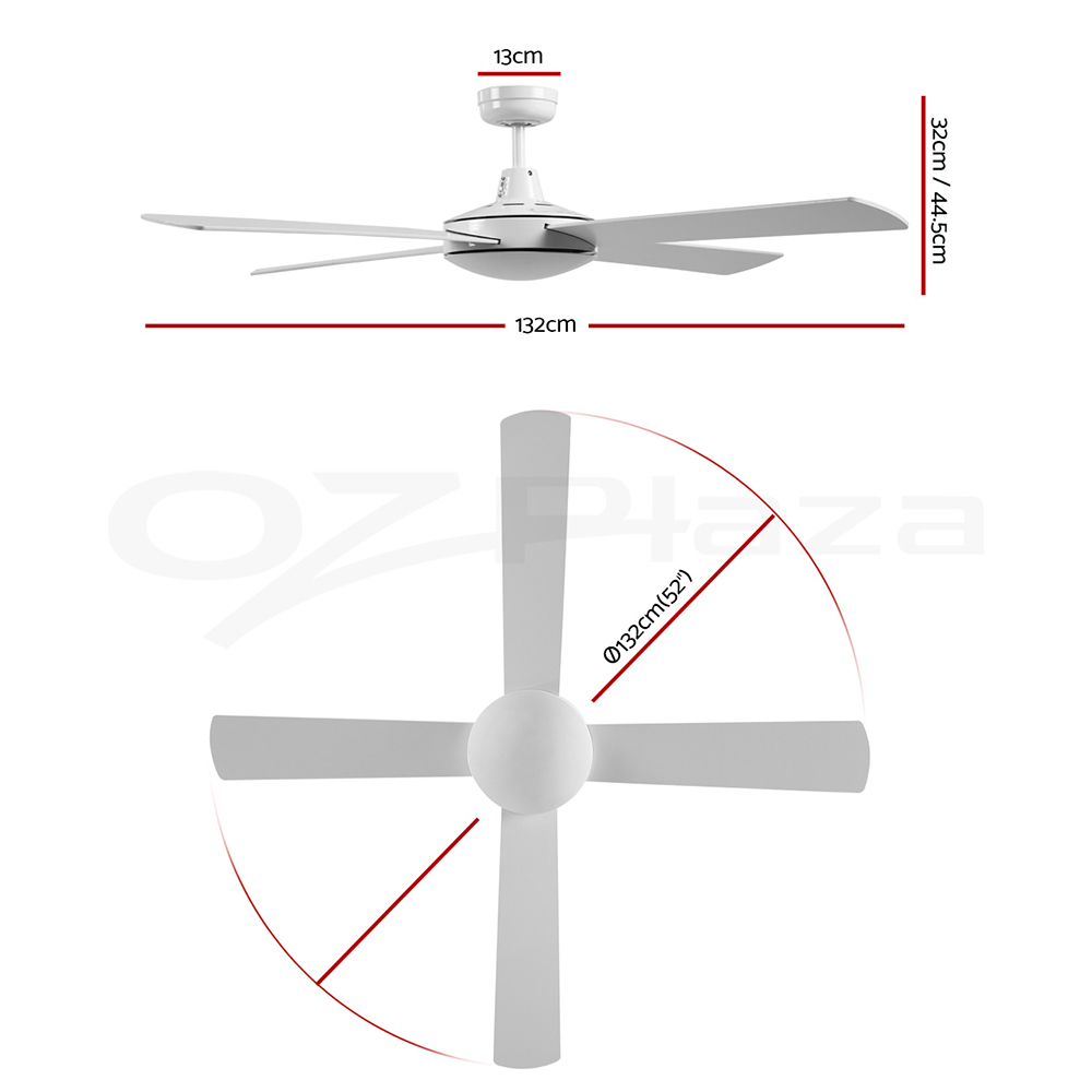 Devanti Ceiling Fan 52'' Ceiling Fans Remote 8H Timer Wooden Blades 1300mm Home - Picture 31 of 33