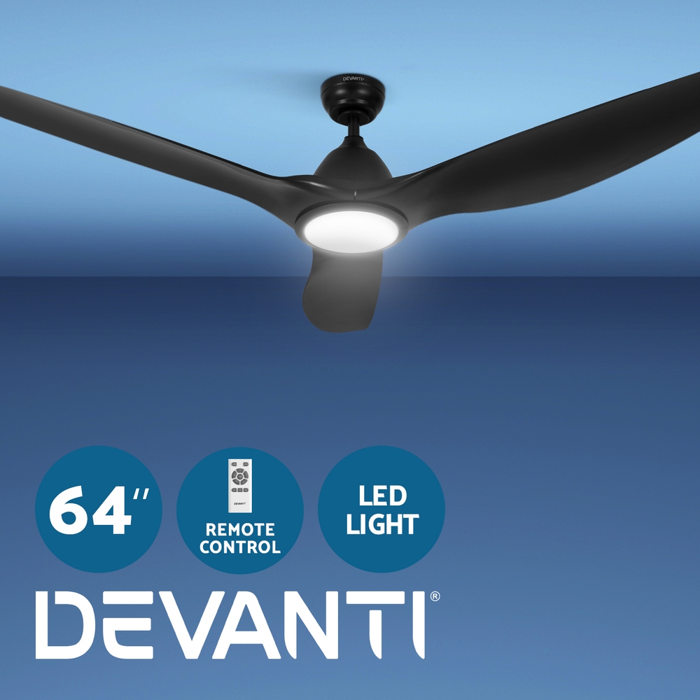 Devanti 64 Inch Ceiling Fan DC Motor LED light w/Remote - Picture 9 of 11