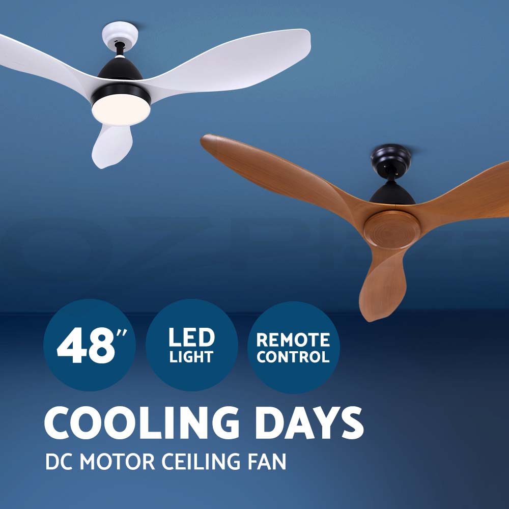 Devanti DC Motor Ceiling Fan With Light LED Remote Control Fans 48'' 52