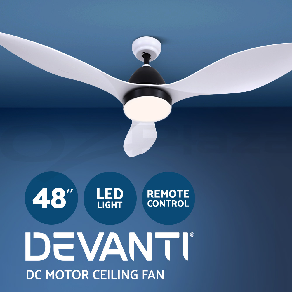 Devanti 48" 52" 64" Ceiling Fan AC DC Motor Fans Light LED Remote Control - Picture 22 of 43