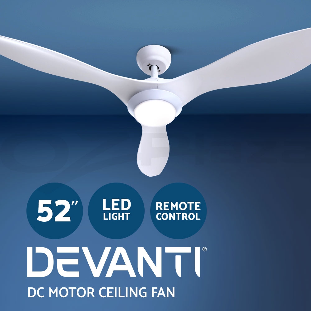 Devanti 48" 52" 64" Ceiling Fan AC DC Motor Fans Light LED Remote Control - Picture 30 of 43